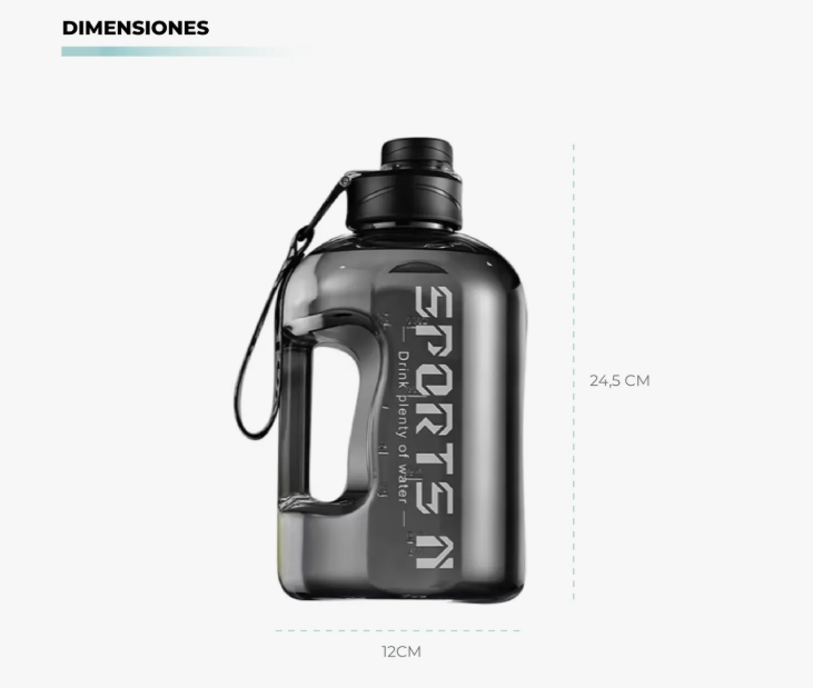 Miniatura 5 de Termo Botella Agua 1.7 Litros Resistente